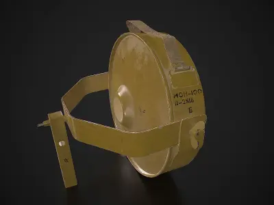 Soviet anti-personnel guided fragmentation mine MON-100 Low-poly 3D model
