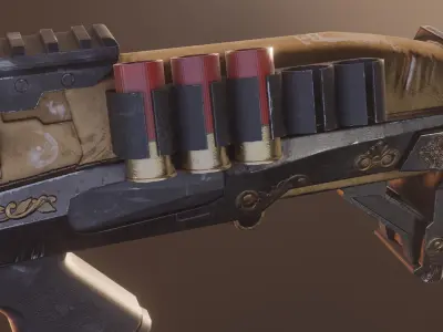 Cool Gun Low-poly 3D model