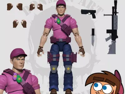 Magic Timmy Full Action Figure STL files 3D print model