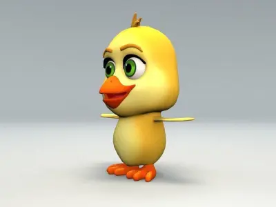 cartoon chicken Low-poly 3D model