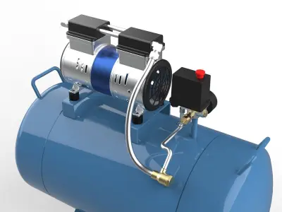Air Compressor 1Hp 50lt 3D model