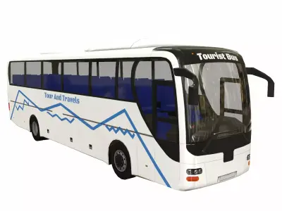 Electric Bus Low Poly Low-poly 3D model