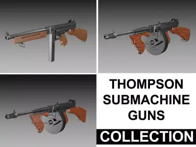 Thompson Submachine Gun - Collection 3D model