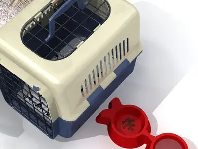 Cat set house with litter tray 3D model