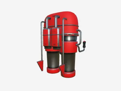 Jetpack C01 Red - SciFi Character Design Low-poly 3D model