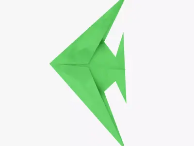 Origami Angelfish Low-poly 3D model