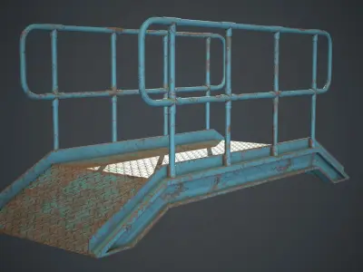 Industrial Metal Platform 2 PBR Game Ready Low-poly 3D model