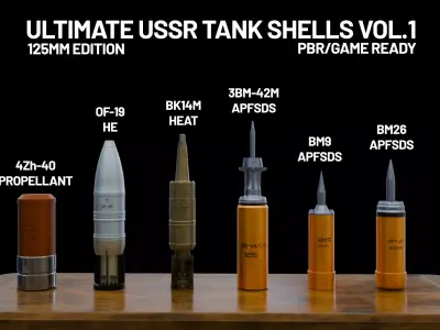 Ultimate USSR Tank Shells Vol 1 Low-poly 3D model