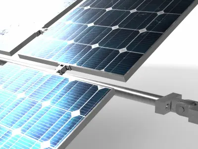 satelite solar panels 03 3D model