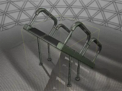 Sci-Fi Stairs - 28 - Green Version Low-poly 3D model
