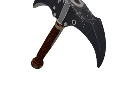 Fantasy DoubleBladed Axe Game Weapon 3D model