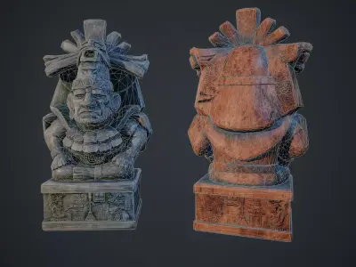 Aztec Statue 04 PBR Low-poly 3D model