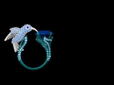 hummingbird ring 3D model