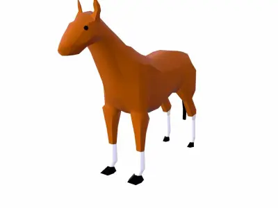 Horse Cartoon Low-poly 3D model