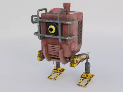 3D model robot with eyes 3D model