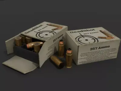 357 Ammo Box Game Ready Low-poly 3D model