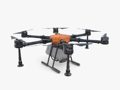 Agricultural drone V2 Low-poly 3D model