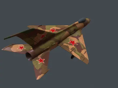Mig-21 soviet fighter jet Low-poly 3D model