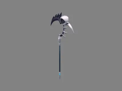 Cartoon iron sickle - grim Reaper  Low-poly 3D model