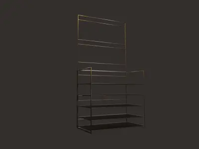 Sleek Minimalist Shoe Rack 3D model