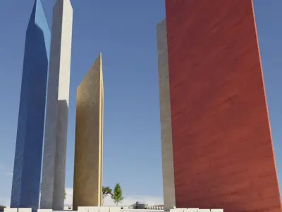 Satelite Towers Low-poly 3D model