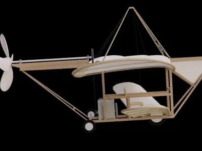 Aircraft biplane 3D model
