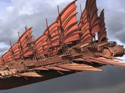 Airship Dragon Emperor Design ship 2 versions  3D model