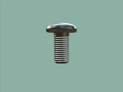 Steel Stained M8 Bolt Allen Pan Head 3D Model 3D model