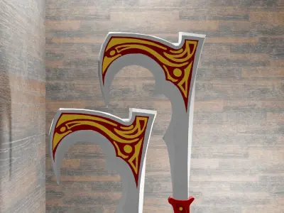 Combat Axes From Shadow Fight 2 - Harrier Hooks Low-poly 3D model