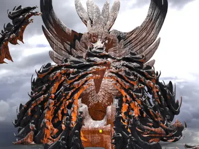 Dantes Inferno Ghost Throne Kitbash Low-poly 3D model