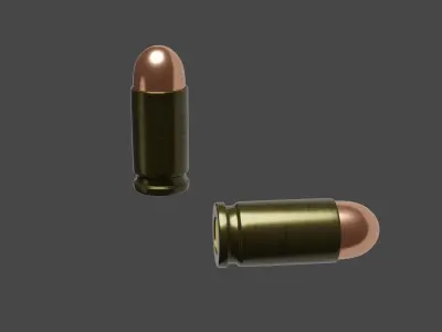 9x18mm FMJ rounds Low-poly 3D model