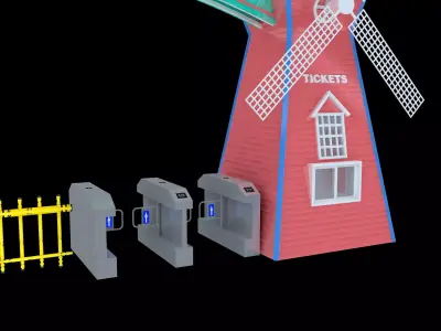 Amusement park gate 3D model