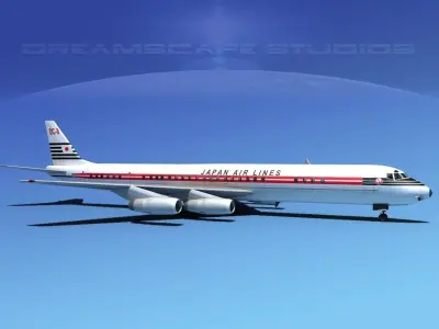 Douglas DC-8-63 Japan Airlines 3D model