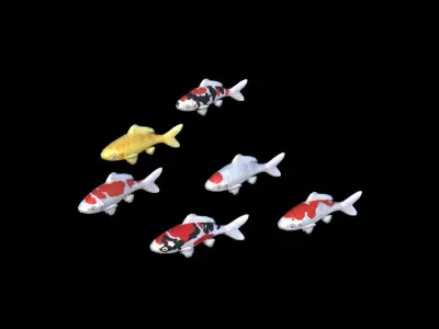 GAME READY 3D Stylized Koi Fish Low-poly 3D model