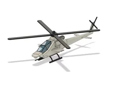 3D Printable Attack Helicopter 3D model