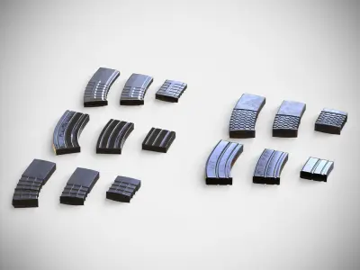 Magazine Attachments Pack - Clip - LMG - Sniper - Rifle - Pistol Low-poly 3D model