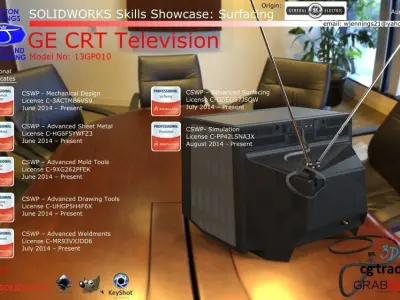 SW Skills - GE CRT Television Free 3D model