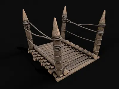 Modular Viking Bridge 1 Low-poly 3D model