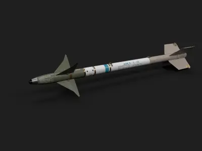 aim9 sidewinder air to air missile Low-poly 3D model