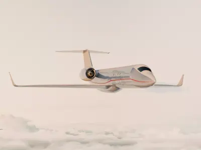 Gulfstream G450 Private Jet Low-poly 3D model