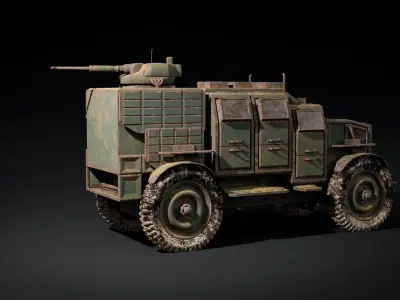 Post Appocalyptic Sci fi Fighter Truck 3D model