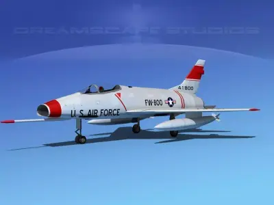 North American F-100D Super Sabre V07 USAF 3D model