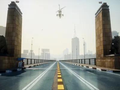 The Qasr El Nil Bridge in Cairo 3D model