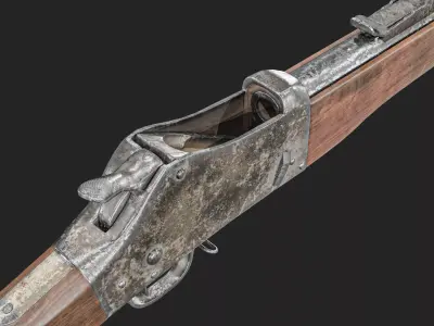 Krag Petersson M1876 with Bayonet Low-poly 3D model