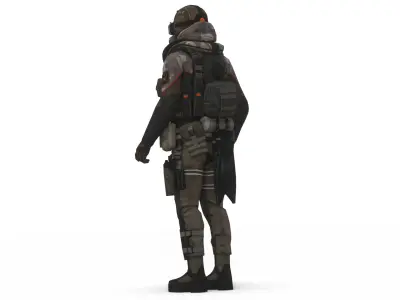 Advanced Fighter Pilot 3D Model Rigged Game Ready Low-poly 3D model