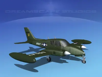 Cessna U-3B Blue Canoe V08 3D model