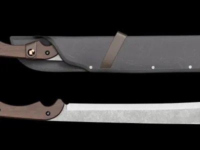 GAME READY MACHETE WITH CASE RIGGED Free low-poly 3D model