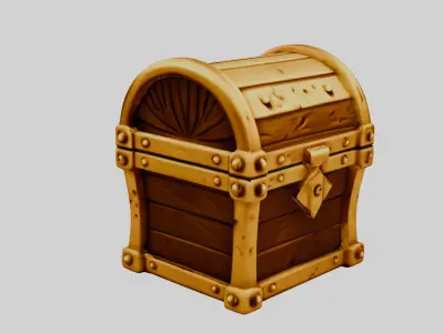 Treasure Chest Gold  Low-poly 3D model