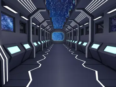 Sci Fi Corridor 3D model 177