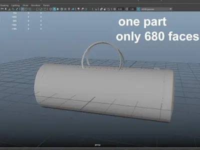 military backpack-bag sport Low-poly 3D model